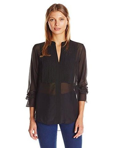 Ada Chiffon Shirt, Black, 6