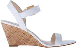 Nine West Kiani Leather Wedge Sandal White 8 M Us