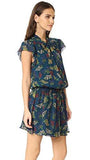 Poetic Garden Tie Front Dress, Navy, L