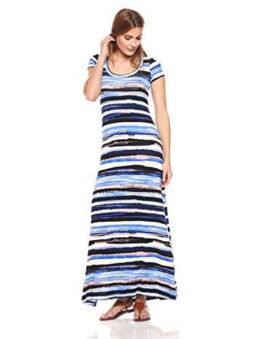 Painted Stripe Maxi Dress, Multi, L
