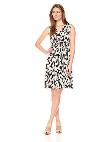 Ellen Tracy Twist Front Dress, Serengeti/Beach, Petite Medium