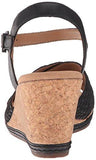 Helio Latitude Wedge Sandal Black Leather 7 M Us