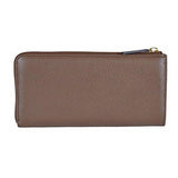 Pebbled Leather Quarter Zip Wallet 332747 2527 Brown