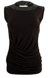 Michael Kors Faux Leather Yoke Sleeveless Topbxs