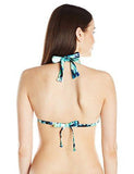Kenneth Cole New York Floral Explosion Dcup Halter Bikini Top Teal 34D