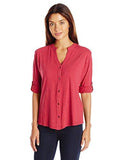 Silverwood Convertible Knit Shirt, Cranberry, Small