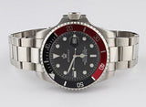 Luxury Black Dial Rotatable Bezel Luminous Quartz Silver Stainless Steel Watch