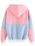 Sweatyrocks Sweatshirt Colorblock Pullover Fleece Hoodie