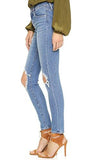 Levis 721 High Rise Distressed Skinny Jeans Rugged Indigo 27