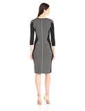 Taylor Dresses 3/4 Sleeve Stripe Printed Sweater Dress, Black/White, Large