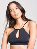 Coral Keyhole Swim Top Black Xs Swimwear Bikini Black