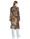 Long Baby Fleece Komono Wrap Robe, Brown Animal, Small/Medium