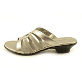 Emet Strappy Slide Sandals, Pewter, Size 6.0 Us