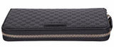 Leather Micro Gg Ssima Zip Around Wallet Black
