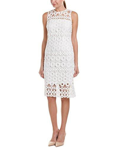 Chemical Burnout Long And Lean Lace Sheath Dress, White, 8