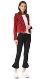 Blank Denim Moto Jacket Red My Mind Small