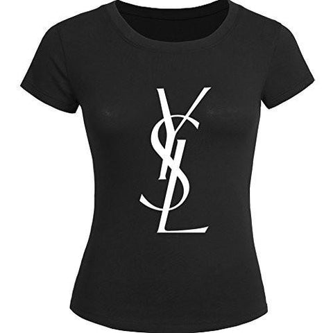 Ysl Yves Saint Laurent Printed Short Sleeve Tops T Shirts