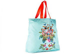 Nylon Handbag Shopping Bag Purse Beach Printed Blu