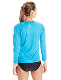 Kanu Surf Solid Long Sleeve Upf 50 Swim Shirt Aqua Large
