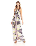 Bcbgeneration Tiered Front Cutout Maxi Dress Dark Navy Multi 10