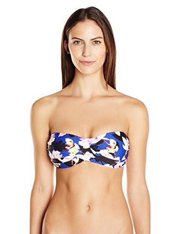 Bloomin Bombshell Twist Bandeau Bikini Top, Navy, 10