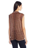 Vest With Braided Trim At Armholes, Tobacco, M