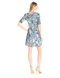 Pencil Sleeve ALine Dress, Print, Xs