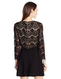 Eliza J Lace Top With Long Sleeves, Black, 4