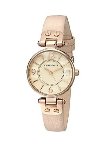 Rose Goldtone Watch With Leather Band