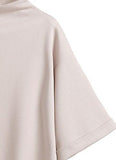 Sweatyrocks 34 Sleeve Mock Neck Dip Hem Classy Tshirt Tops Apricot One Size