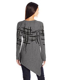 Asymmetrical VNeck Tee, Gray, S