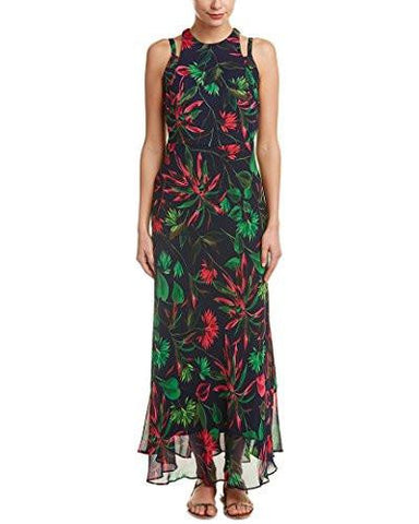 Tropical Floral Layered Look Maxi, Navy Multi, 4