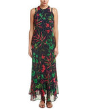 Tropical Floral Layered Look Maxi, Navy Multi, 4