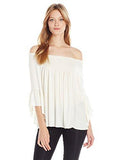 Stretch Stella Flutter Sleeve Top, Natural, Xs