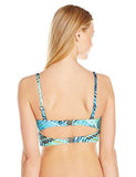 Kenneth Cole York Sporty Splice Underwire Bustier Bra Bikini Top Cyan Medium
