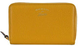 Gucci Yellow Leather Trademark Logo Swing Zip Around Wallet