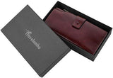 Travelambo Rfid Blocking Large Capacity Luxury Waxed Genuine Leather Clutch Wallet Multi Card Organizer Coffee