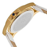 Invicta 15149 Angel 18K Yellow Gold Ionplated Stainless Steel Watch With White Leather Band