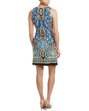 Taylor Dresses Ombre Foulard Print Sheath Dress, Black/Blue, 4