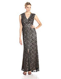 Eliza J Lace VNeck Gown, Black, 10
