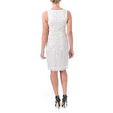 Sleeveless Embellished Cocktail Dress White, 12