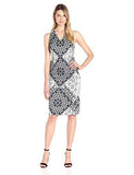 Nantucket Wood Block Cotton Sheath, Soft White/Navy, 8