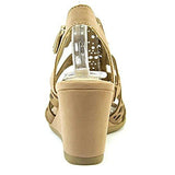 Louisaa Open Toe Wedged Sandals Dark Taupe Size 8