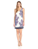 VNeck ALine Stretch Hopsak Shift Dress, Lapis Watermelon, 4