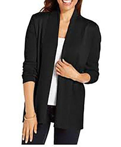 TexturedCombo Draped Cardigan Xlarge, Luxsoft Black