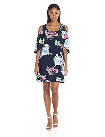 Garden Rose Cold Shoulder Dress, Floral, S