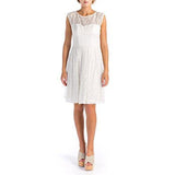 Sleeveless Eyelet Dress, White, 4