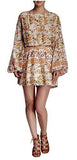 Silver Sun Printed Mini Dress S, Ivory Washed