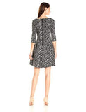 Taylor Dresses Novelty Jacquard Fit And Flare Dress, Black/Ivory, 6