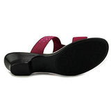 Eddina Open Toe Casual Fabric Slippers, Purple, Size 6.5